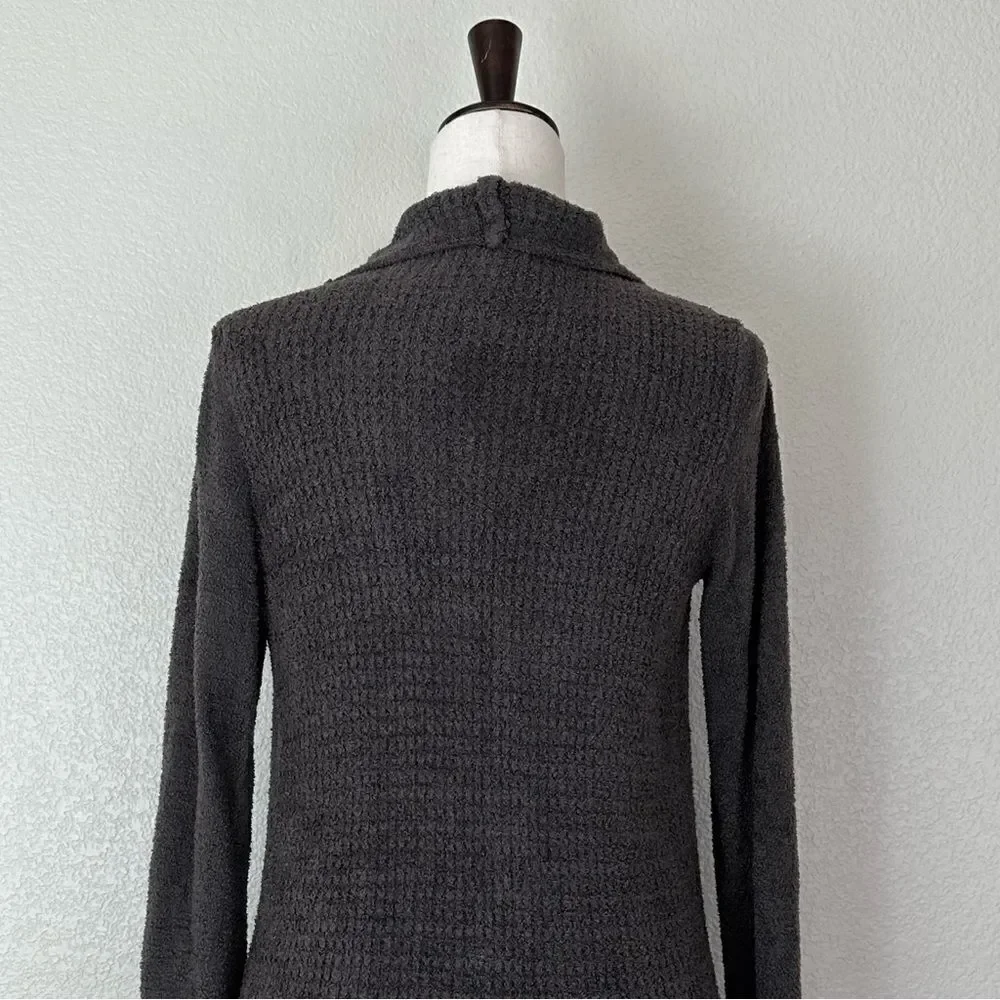 Barefoot Dreams Cozychic Lite Charcoal Gray Open Front Cardigan, Sz Medium - Picture 10 of 13